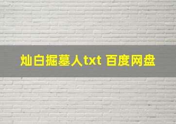 灿白掘墓人txt 百度网盘